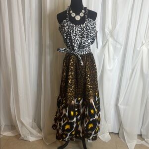 NWT Chic Studio By Esy Leopard Print Maxi Dress, One Size